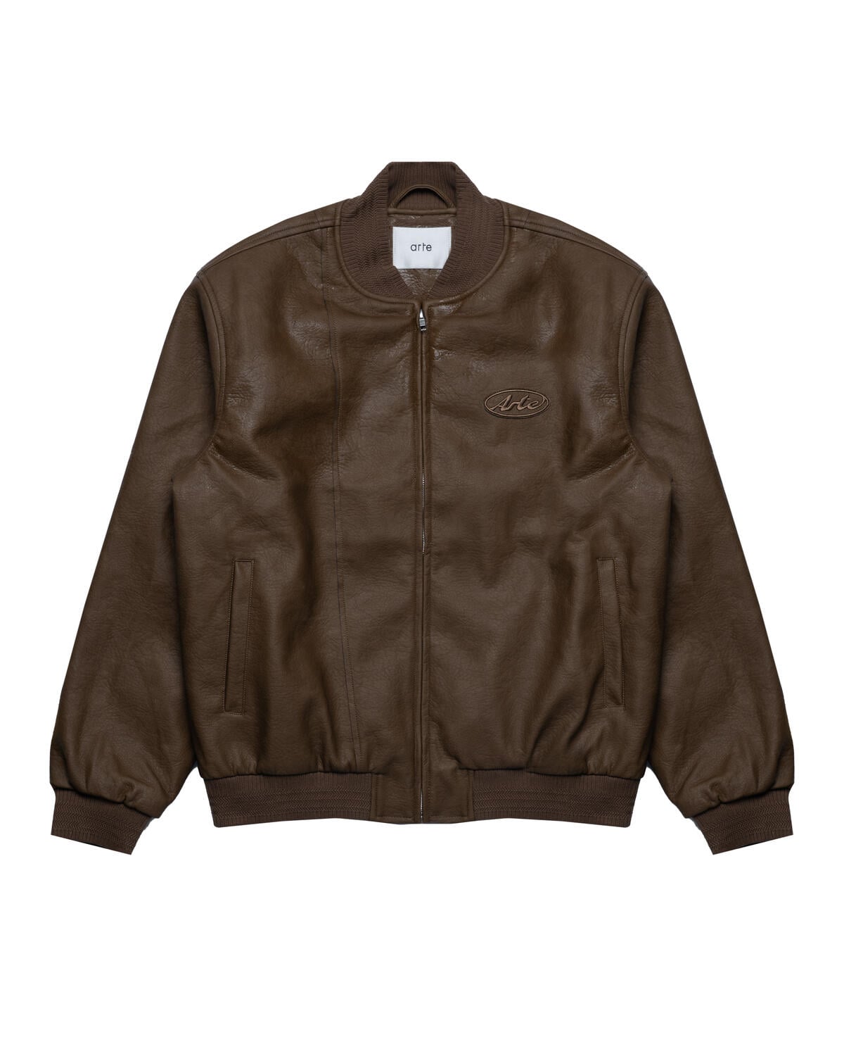 Arte Antwerp Leather Varsity Jacket | SS26-063J-BRN | AFEW STORE